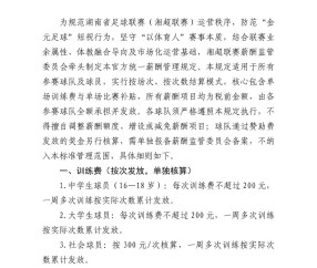 开云体育app下载-2026湘超公布薪酬管理试行规定：全面取消月薪及车马费，全队按次按场结薪